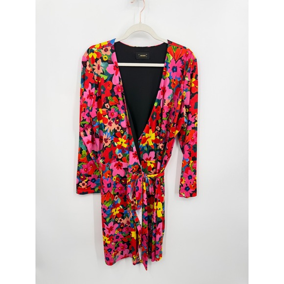 Alexia Admor Dresses & Skirts - Alexia Admor Floral Wrap Dress Women XL Multi Color Long Sleeve Mini V-Neck